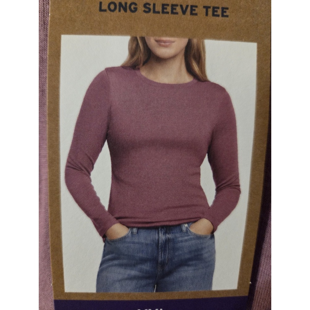Eddi Bauer Mauve Purple Long-Sleeve Cotton-Modal Blend Tee Shirt XXL NWT